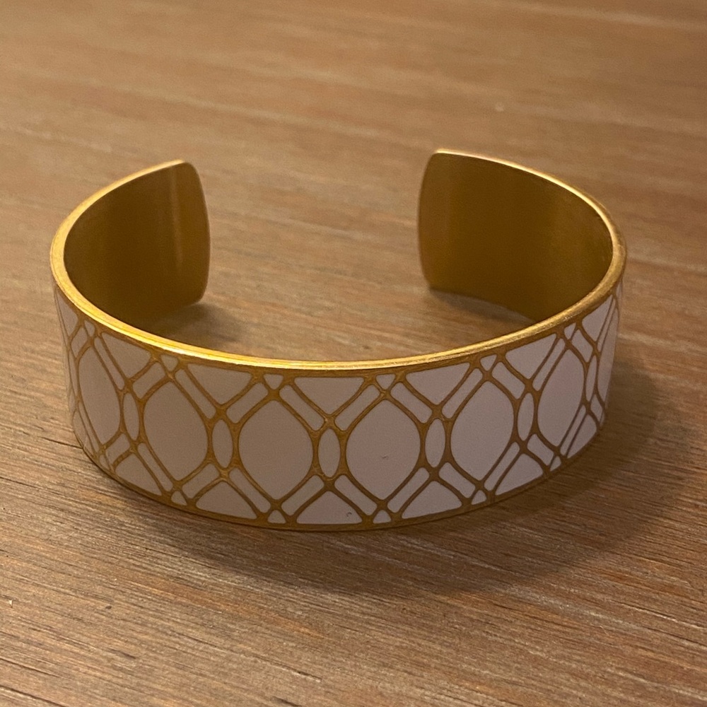Rustic Cuff white and gold band